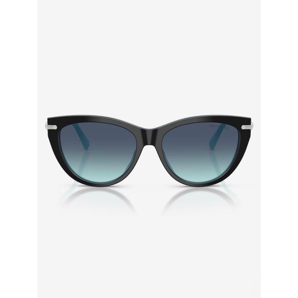 New TIFFANY & CO TF4253 80559S Black Cat-Eye Gradient Lens Sunglasses Authentic